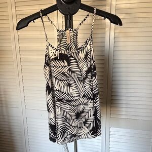 Final Touch Black and White Leaf Print Camisole
